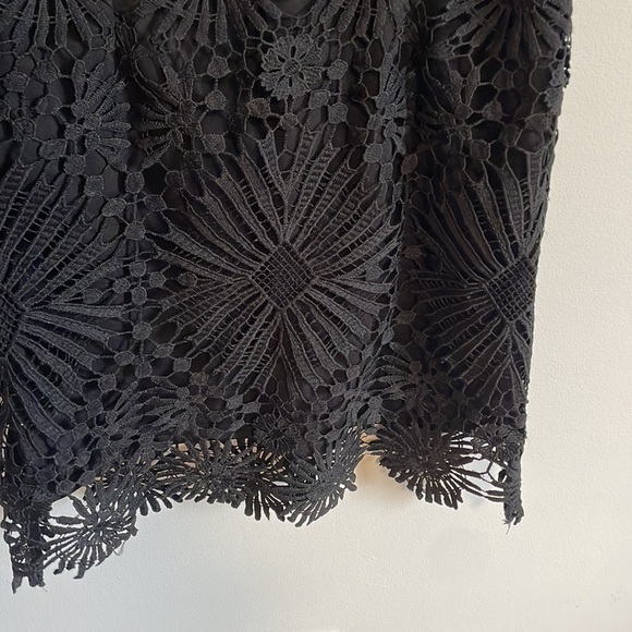 LBD Lace Shift Dress Med Black Eyelet Mini Lulus Classy Evening Contemporary - Picture 7 of 15